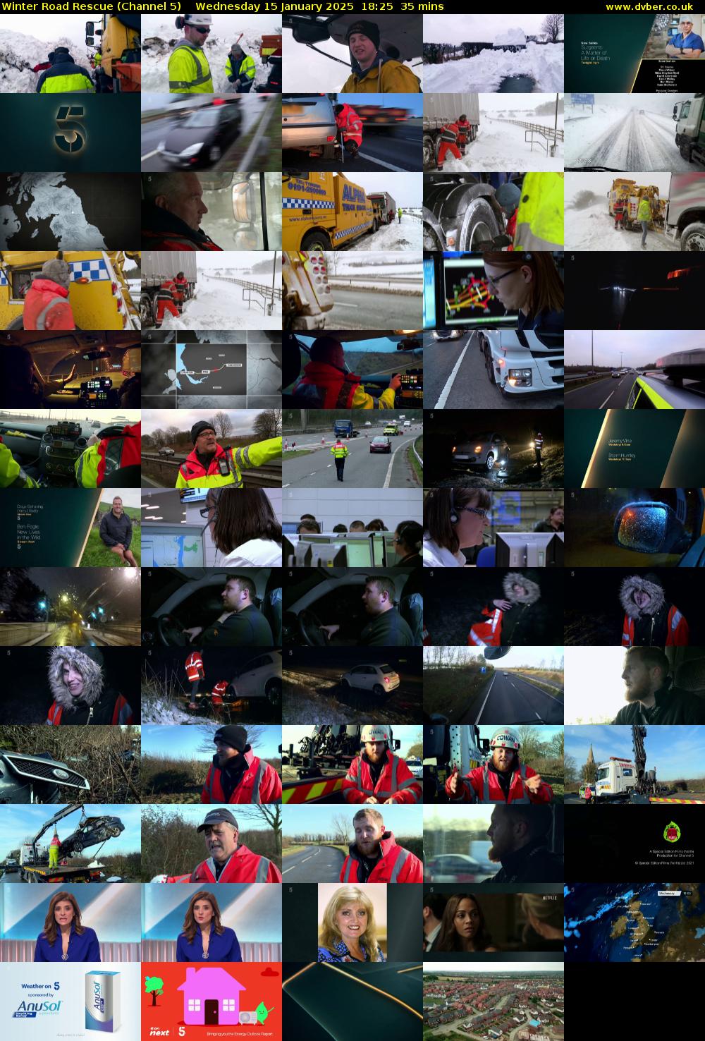 Winter Road Rescue (Channel 5) Wednesday 15 January 2025 18:25 - 19:00