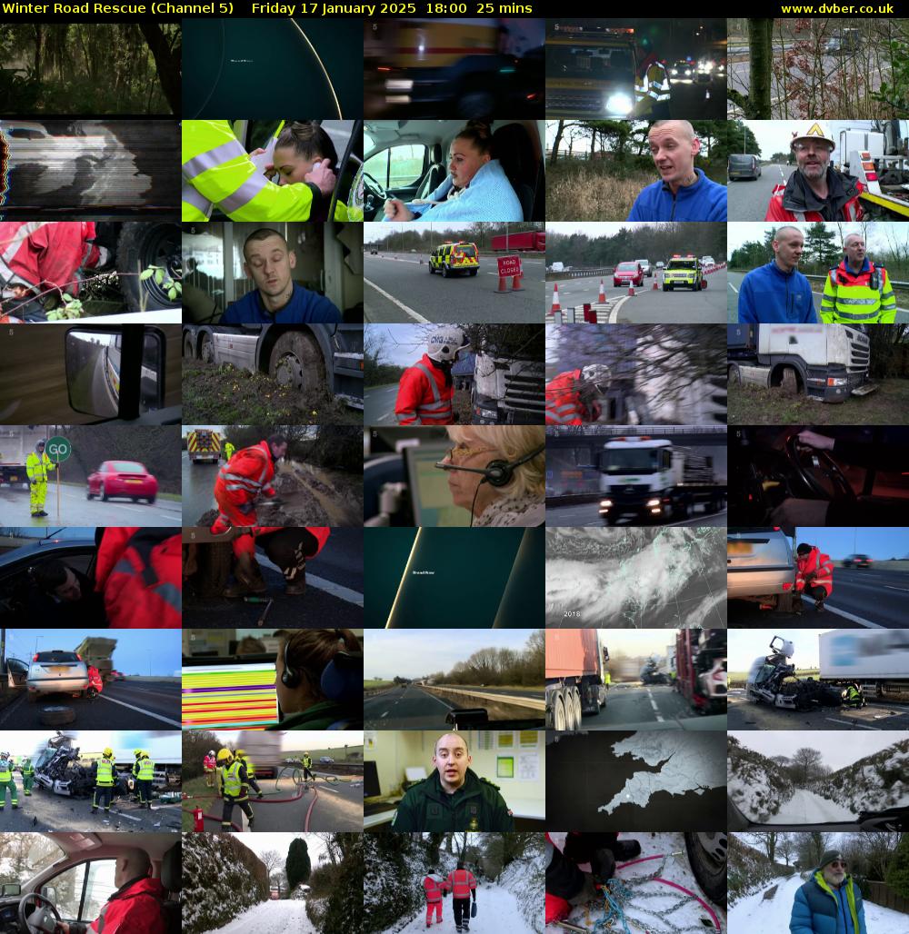 Winter Road Rescue (Channel 5) Friday 17 January 2025 18:00 - 18:25
