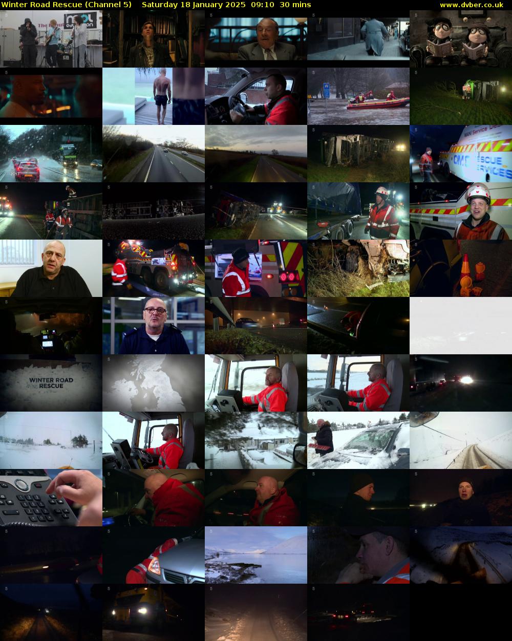 Winter Road Rescue (Channel 5) Saturday 18 January 2025 09:10 - 09:40