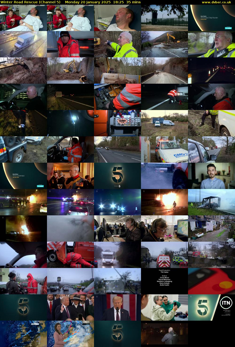 Winter Road Rescue (Channel 5) Monday 20 January 2025 18:25 - 19:00