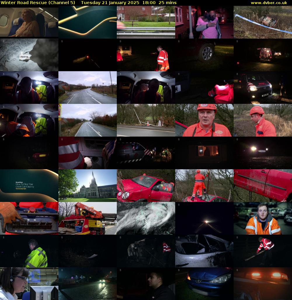 Winter Road Rescue (Channel 5) Tuesday 21 January 2025 18:00 - 18:25