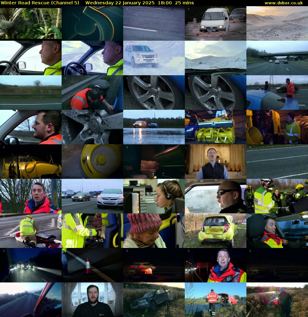 Winter Road Rescue (Channel 5) Wednesday 22 January 2025 18:00 - 18:25