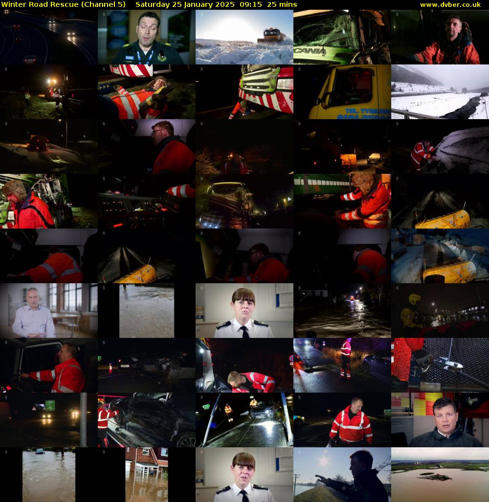 Winter Road Rescue (Channel 5) Saturday 25 January 2025 09:15 - 09:40