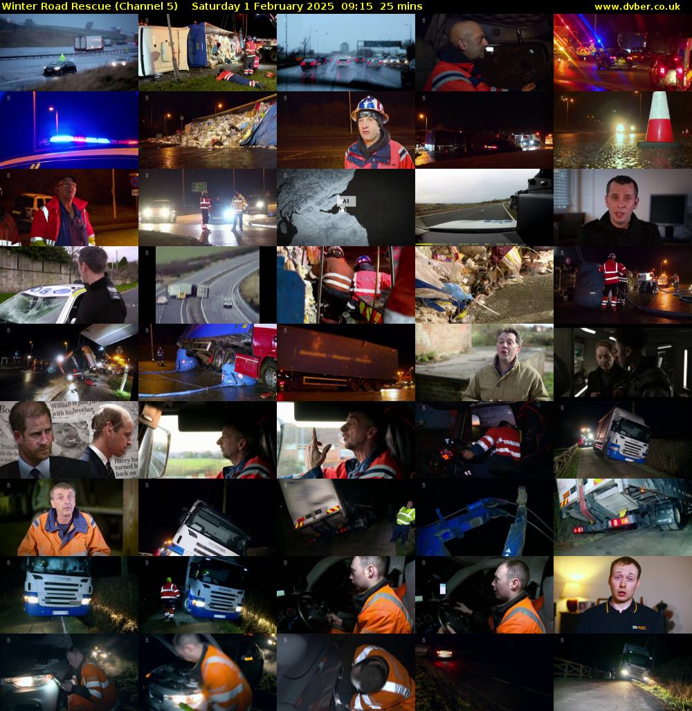 Winter Road Rescue (Channel 5) Saturday 1 February 2025 09:15 - 09:40