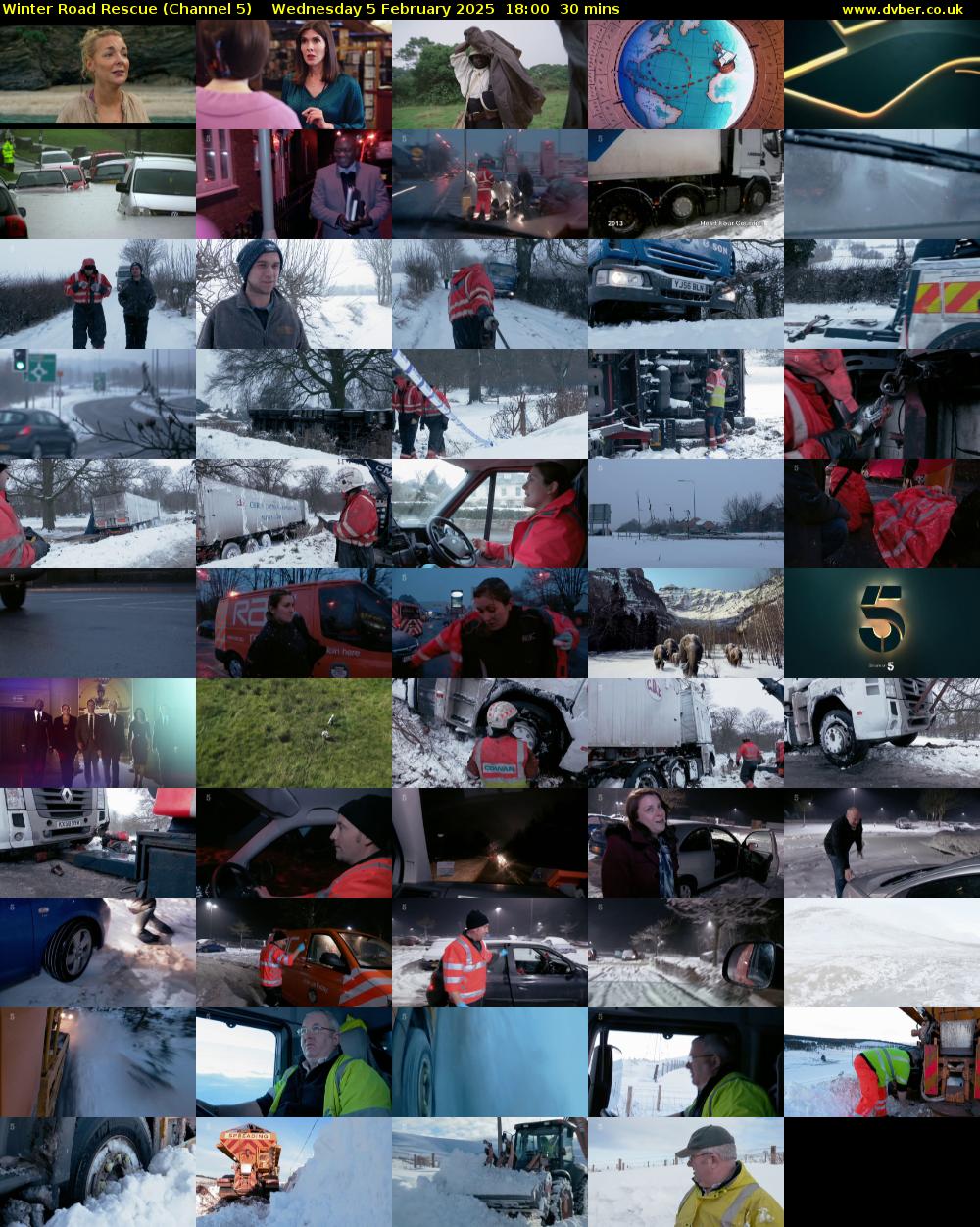 Winter Road Rescue (Channel 5) Wednesday 5 February 2025 18:00 - 18:30