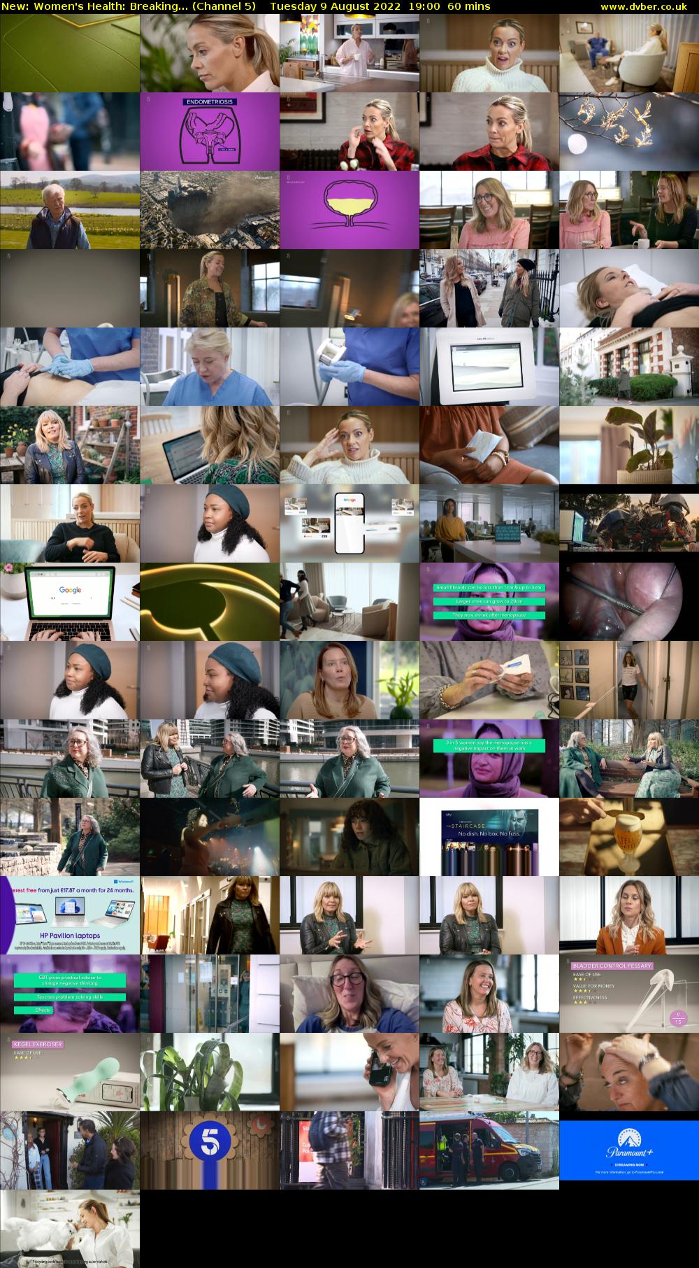 Women's Health: Breaking... (Channel 5) Tuesday 9 August 2022 19:00 - 20:00