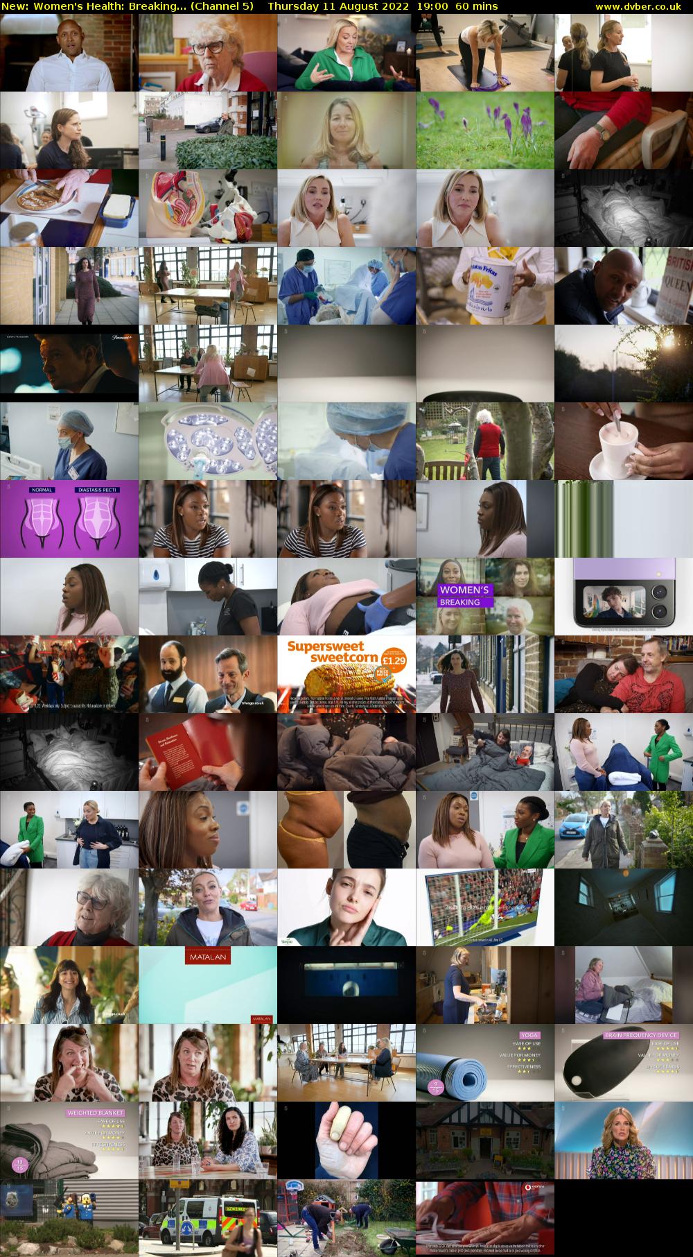 Women's Health: Breaking... (Channel 5) Thursday 11 August 2022 19:00 - 20:00