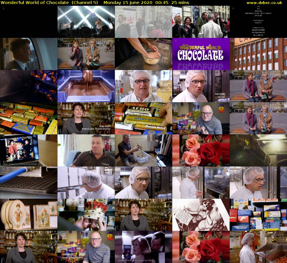 Wonderful World of Chocolate  (Channel 5) Monday 15 June 2020 00:45 - 01:10