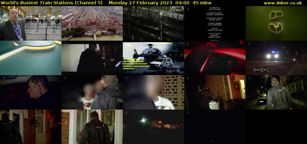 World's Busiest Train Stations (Channel 5) Monday 27 February 2023 04:00 - 04:45