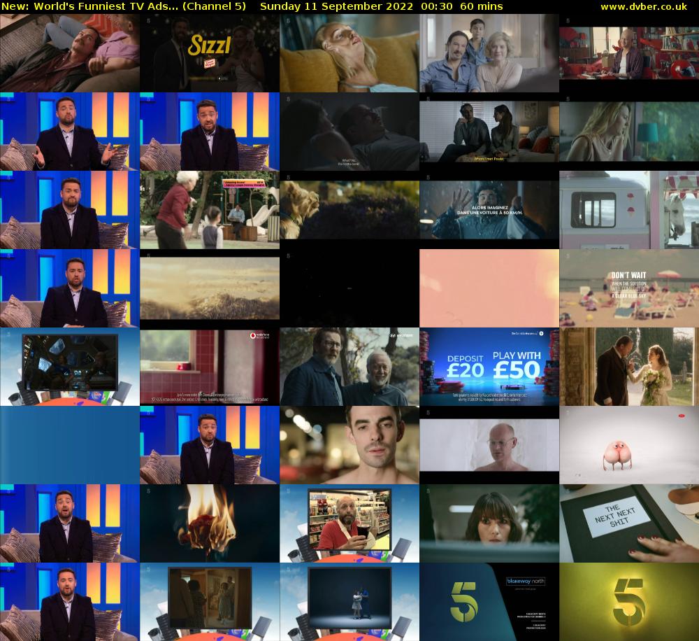 World's Funniest TV Ads... (Channel 5) Sunday 11 September 2022 00:30 - 01:30