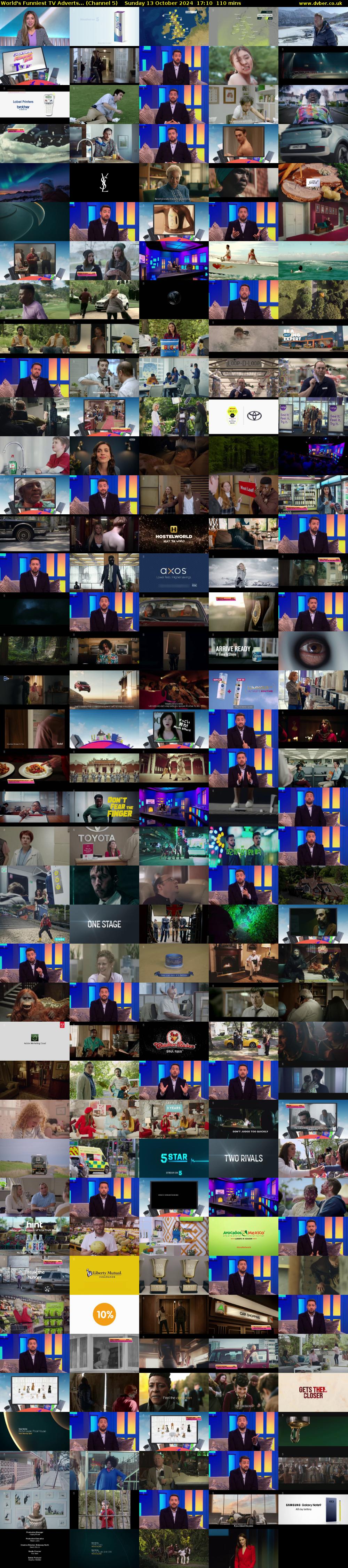 World's Funniest TV Adverts... (Channel 5) Sunday 13 October 2024 17:10 - 19:00