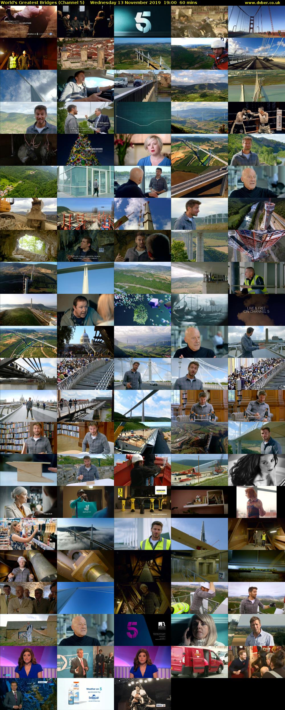 World's Greatest Bridges (Channel 5) Wednesday 13 November 2019 19:00 - 20:00