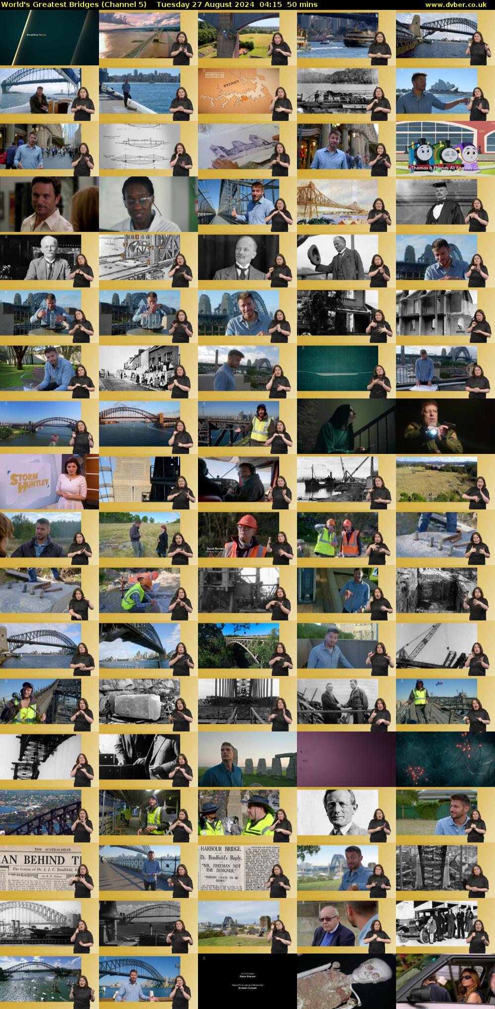 World's Greatest Bridges (Channel 5) Tuesday 27 August 2024 04:15 - 05:05