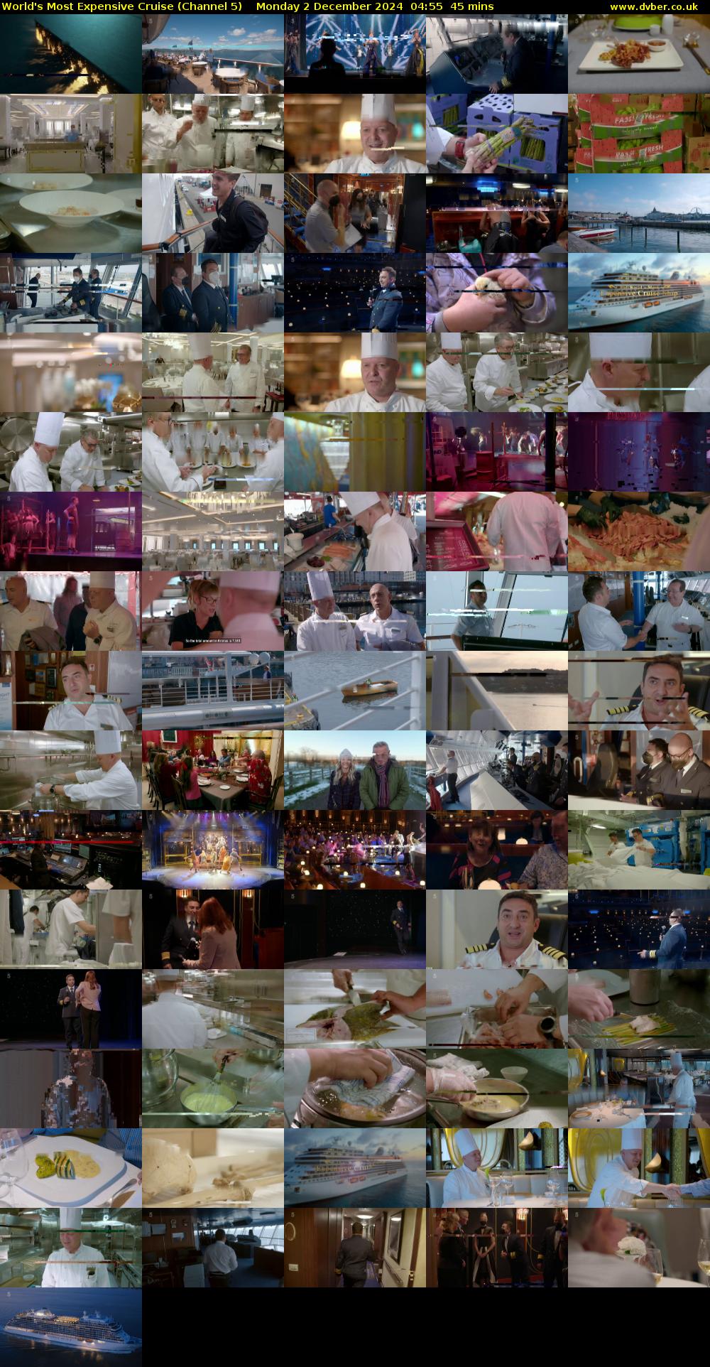 World's Most Expensive Cruise (Channel 5) Monday 2 December 2024 04:55 - 05:40