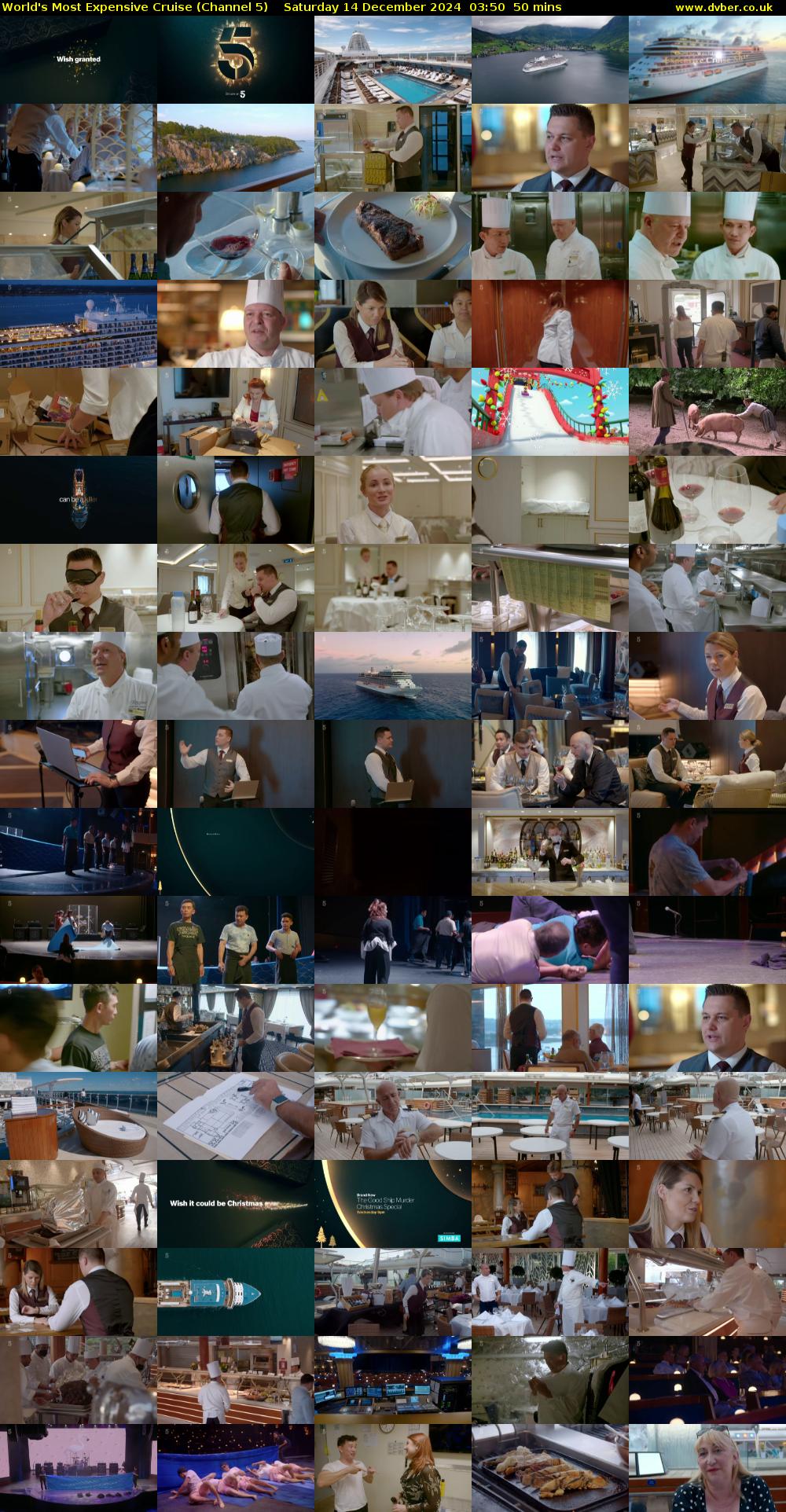 World's Most Expensive Cruise (Channel 5) Saturday 14 December 2024 03:50 - 04:40
