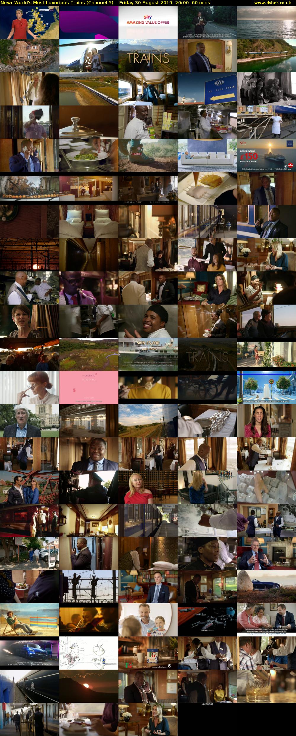 World's Most Luxurious Trains (Channel 5) Friday 30 August 2019 20:00 - 21:00