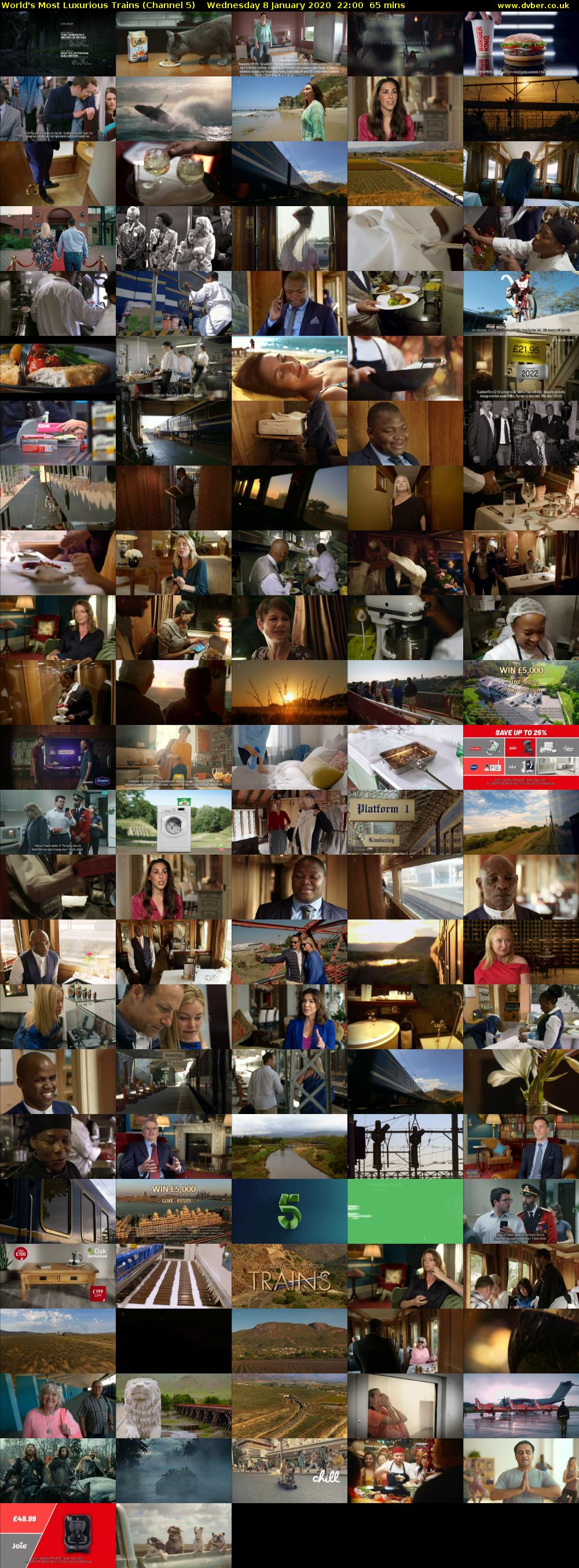 World's Most Luxurious Trains (Channel 5) Wednesday 8 January 2020 22:00 - 23:05