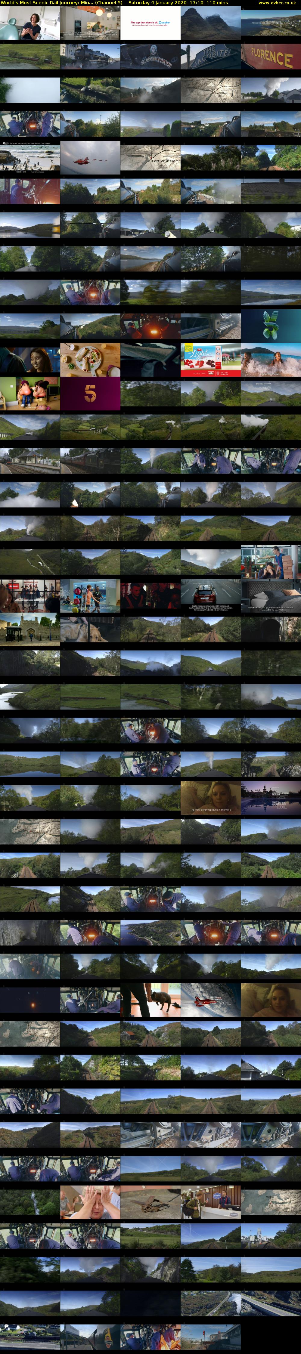 World's Most Scenic Rail Journey: Min... (Channel 5) Saturday 4 January 2020 17:10 - 19:00
