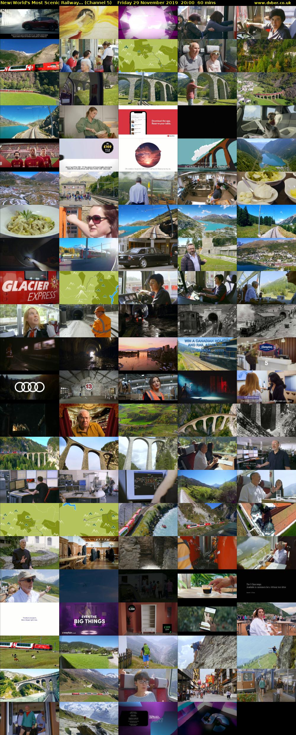 World's Most Scenic Railway... (Channel 5) Friday 29 November 2019 20:00 - 21:00