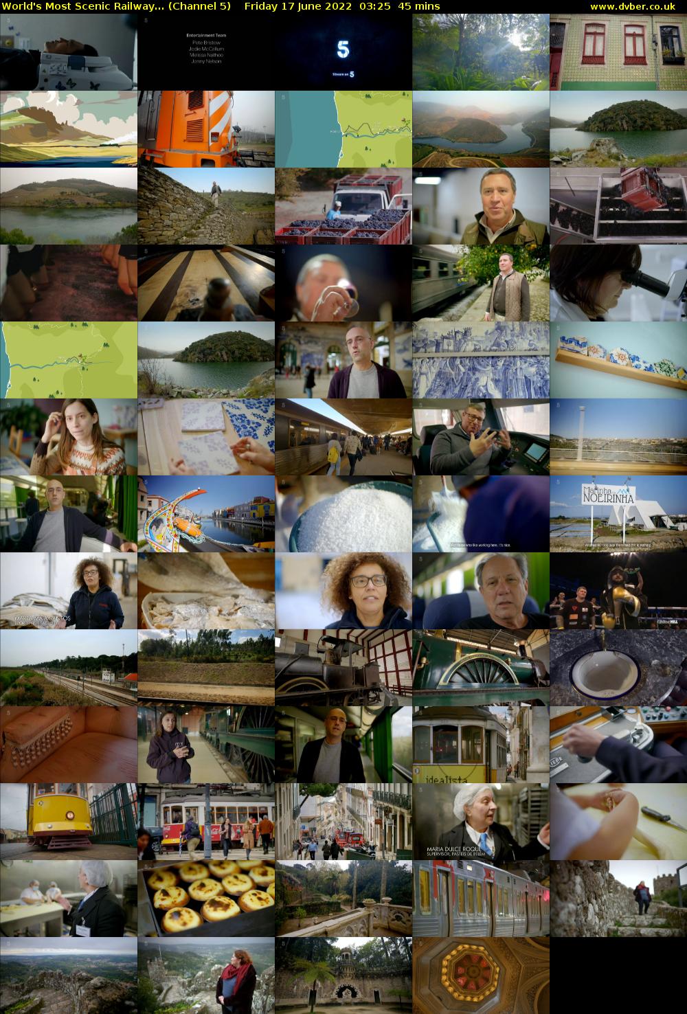 World's Most Scenic Railway... (Channel 5) Friday 17 June 2022 03:25 - 04:10