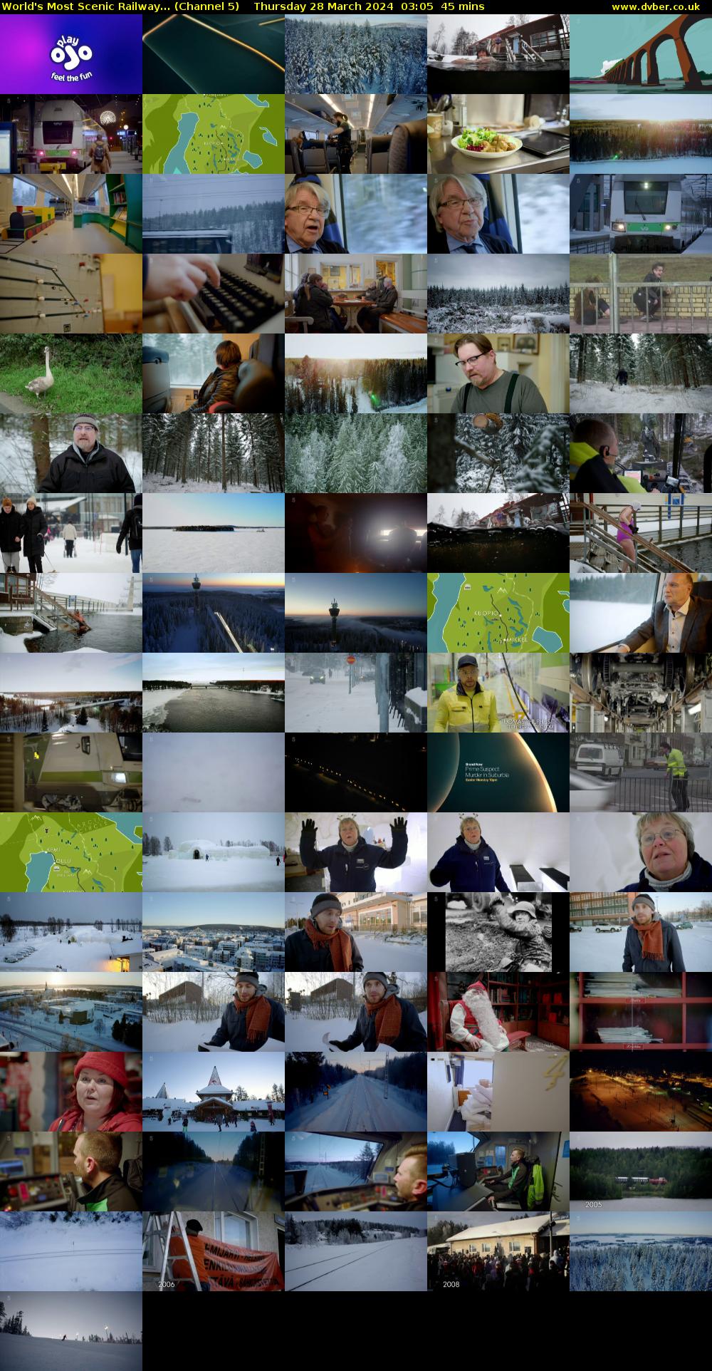 World's Most Scenic Railway... (Channel 5) Thursday 28 March 2024 03:05 - 03:50