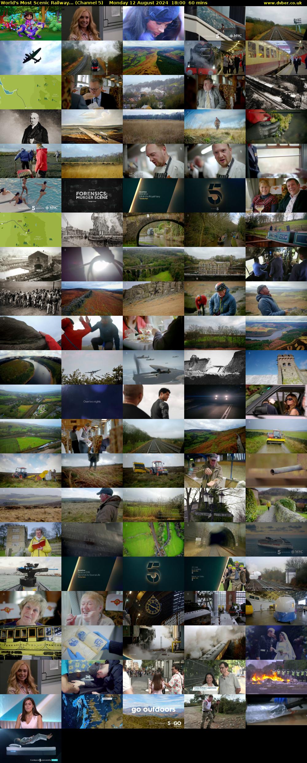 World's Most Scenic Railway... (Channel 5) Monday 12 August 2024 18:00 - 19:00