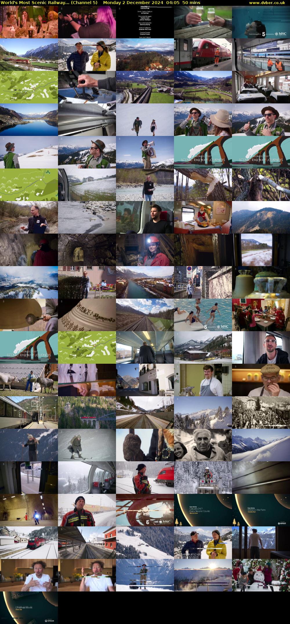 World's Most Scenic Railway... (Channel 5) Monday 2 December 2024 04:05 - 04:55