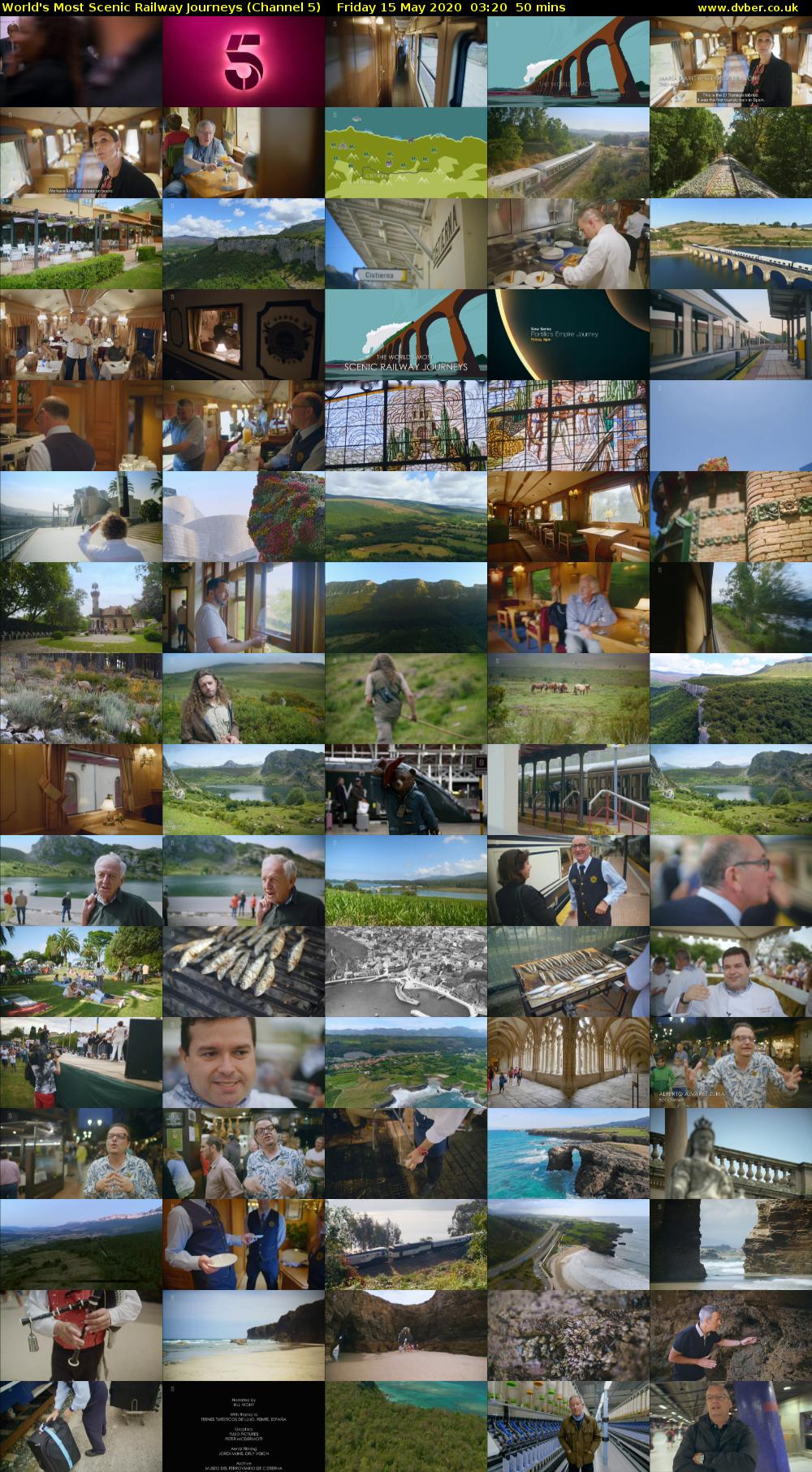 World's Most Scenic Railway Journeys (Channel 5) Friday 15 May 2020 03:20 - 04:10