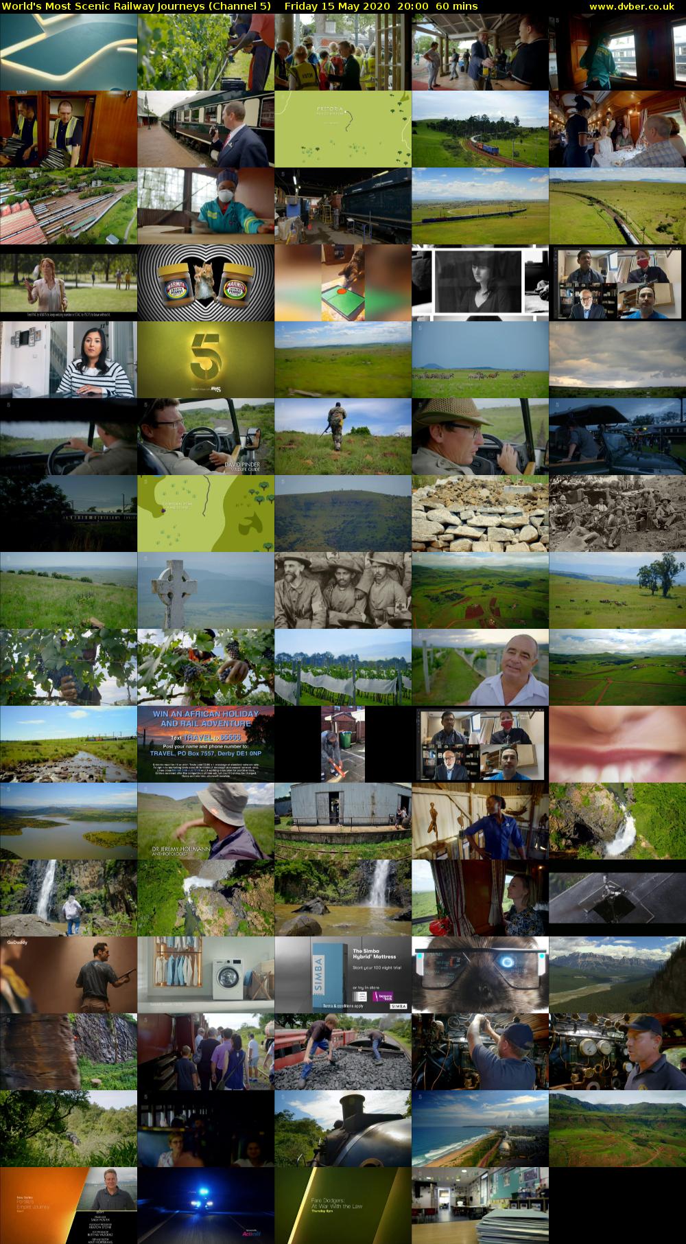 World's Most Scenic Railway Journeys (Channel 5) Friday 15 May 2020 20:00 - 21:00