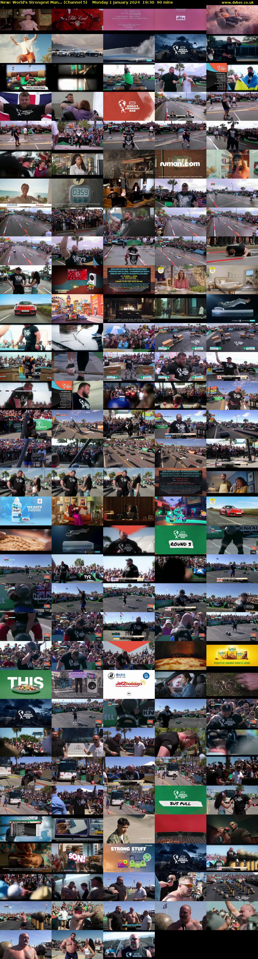World's Strongest Man... (Channel 5) Monday 1 January 2024 19:30 - 21:00