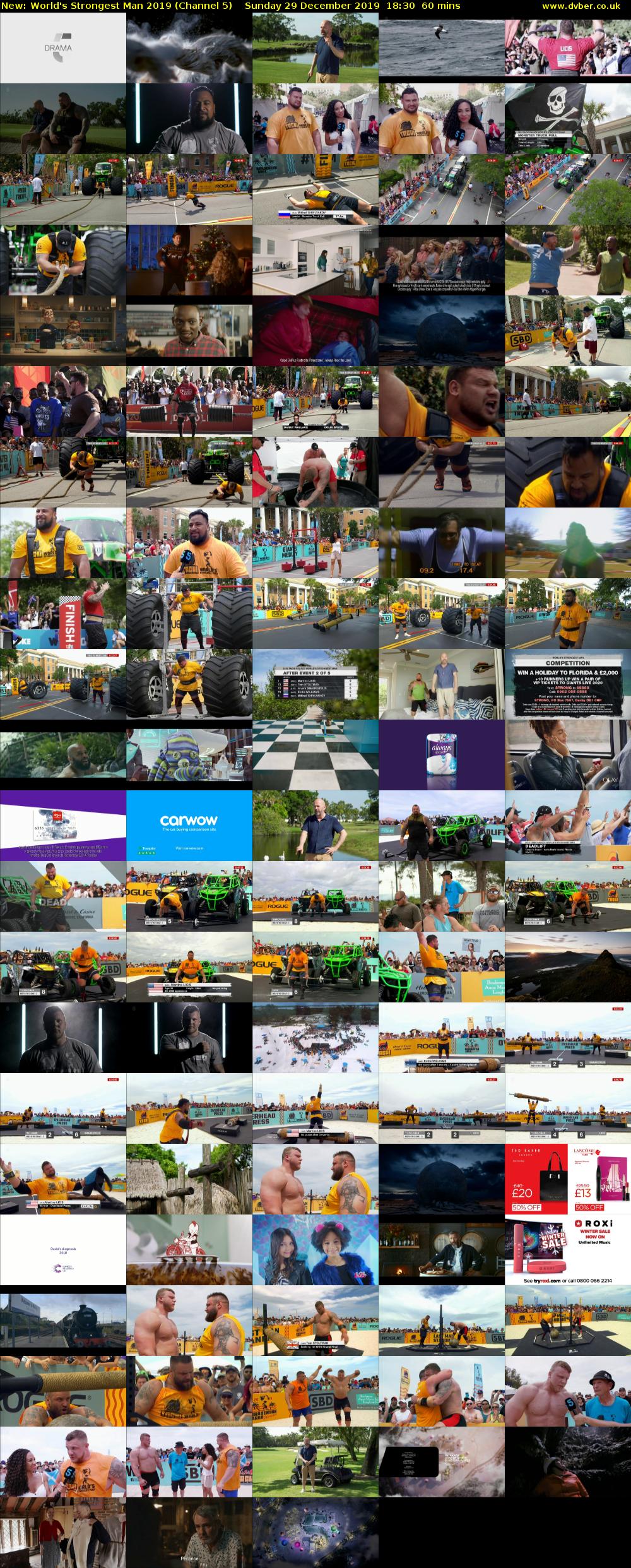 World's Strongest Man 2019 (Channel 5) Sunday 29 December 2019 18:30 - 19:30