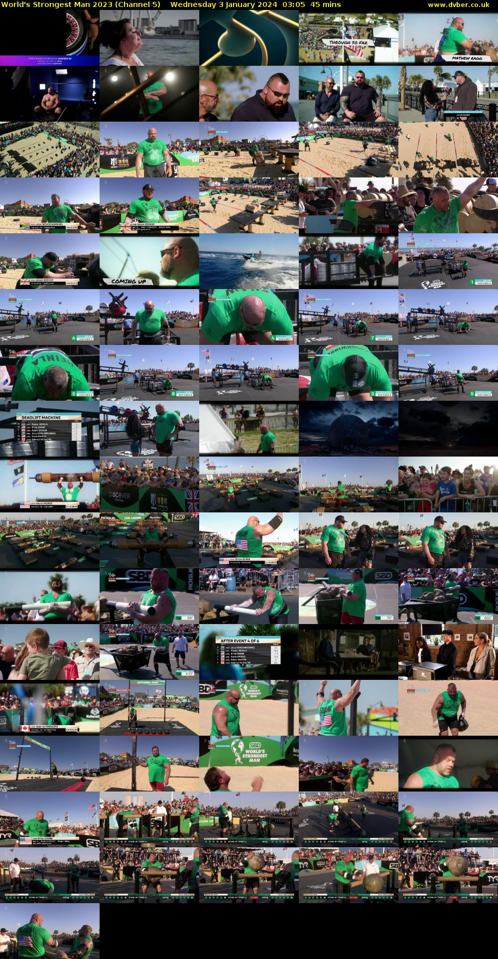 World's Strongest Man 2023 (Channel 5) Wednesday 3 January 2024 03:05 - 03:50
