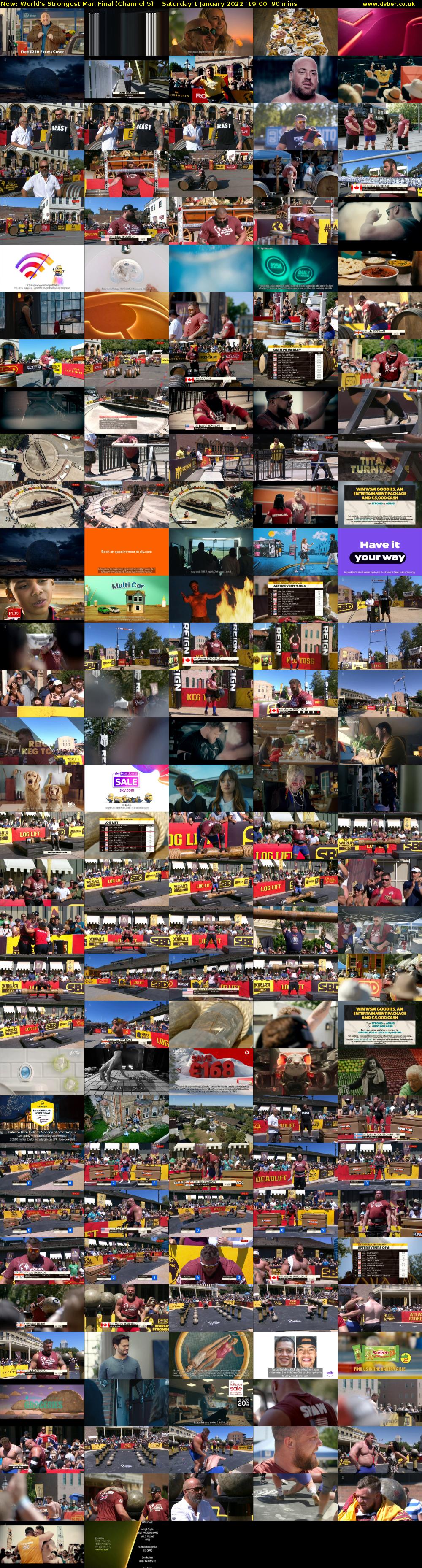 World's Strongest Man Final (Channel 5) Saturday 1 January 2022 19:00 - 20:30