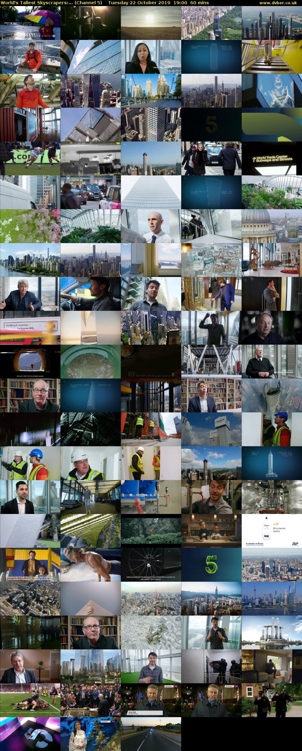 World's Tallest Skyscrapers:... (Channel 5) Tuesday 22 October 2019 19:00 - 20:00