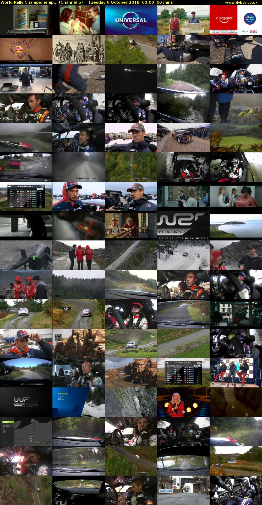 World Rally Championship... (Channel 5) Tuesday 9 October 2018 00:00 - 01:00