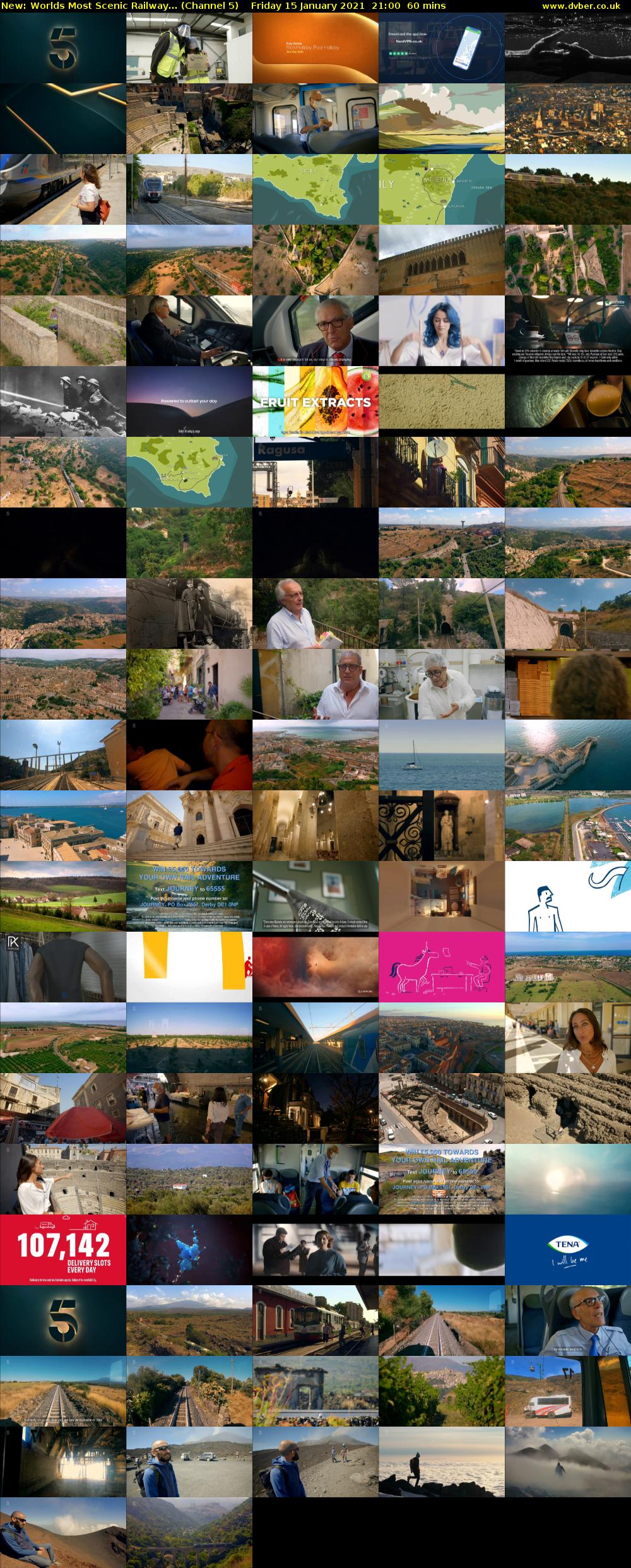 Worlds Most Scenic Railway... (Channel 5) Friday 15 January 2021 21:00 - 22:00