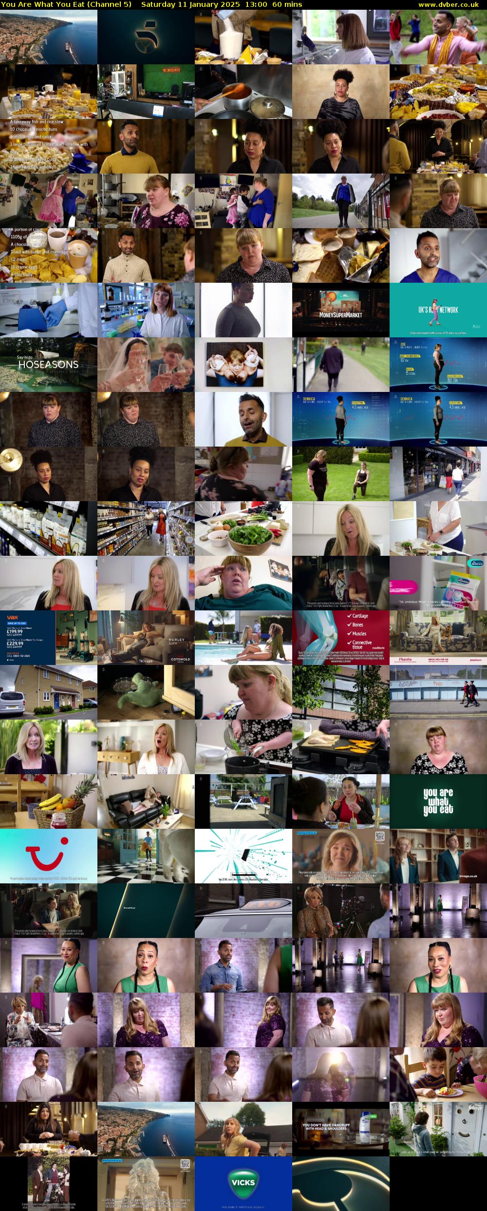 You Are What You Eat (Channel 5) Saturday 11 January 2025 13:00 - 14:00