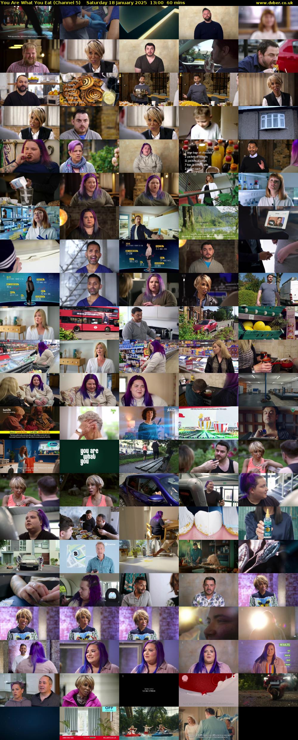 You Are What You Eat (Channel 5) Saturday 18 January 2025 13:00 - 14:00