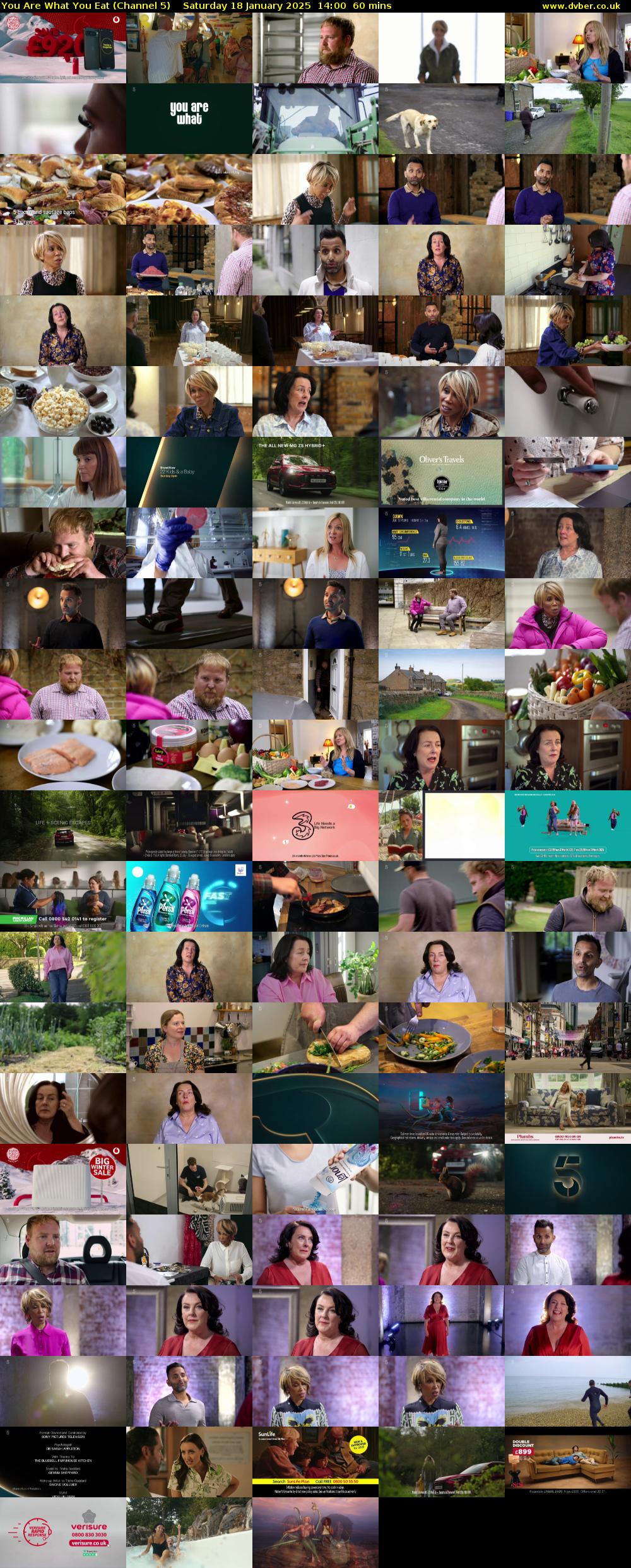 You Are What You Eat (Channel 5) Saturday 18 January 2025 14:00 - 15:00