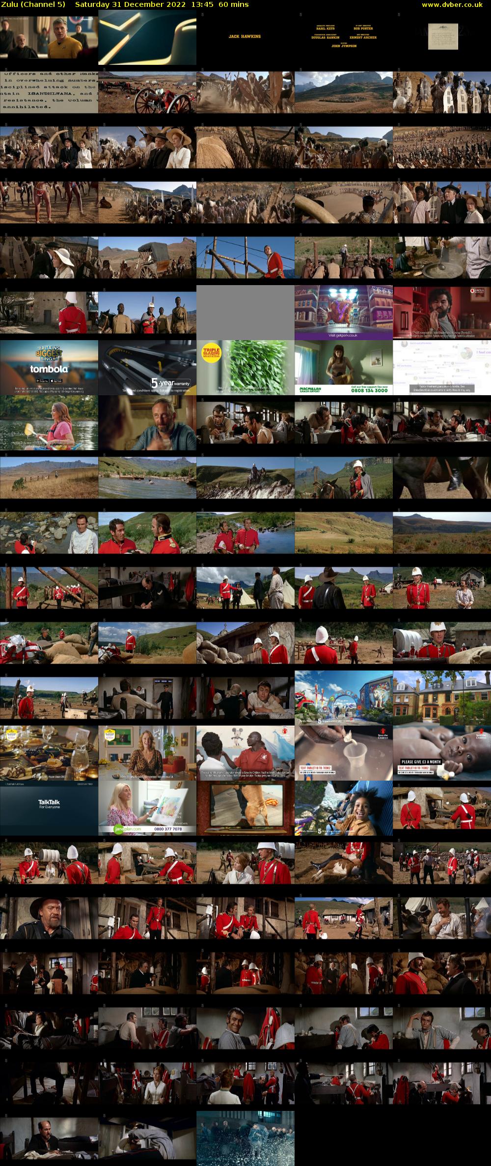 Zulu (Channel 5) Saturday 31 December 2022 13:45 - 14:45