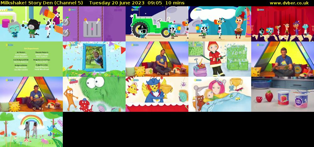 milkshake! Story Den (Channel 5) Tuesday 20 June 2023 09:05 - 09:15