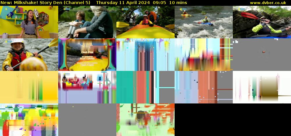 milkshake! Story Den (Channel 5) Thursday 11 April 2024 09:05 - 09:15