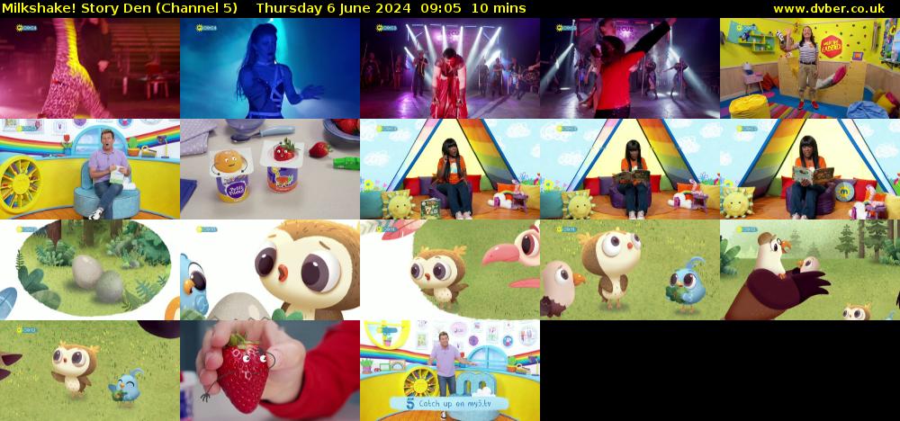 milkshake! Story Den (Channel 5) Thursday 6 June 2024 09:05 - 09:15