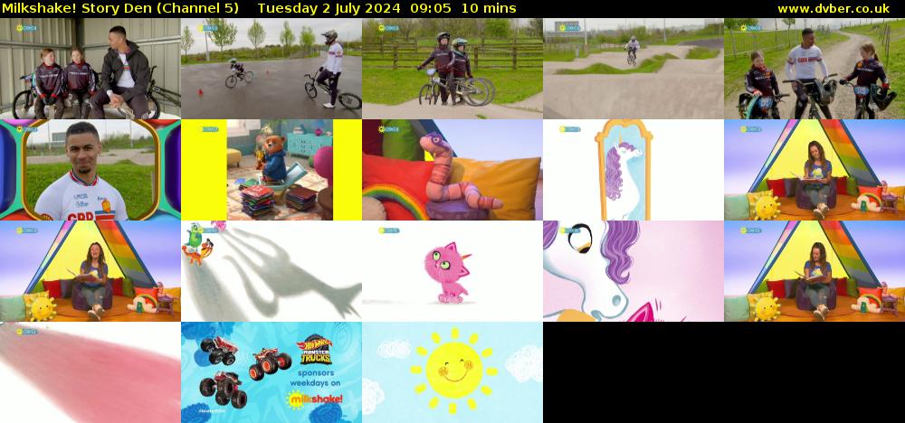 milkshake! Story Den (Channel 5) Tuesday 2 July 2024 09:05 - 09:15
