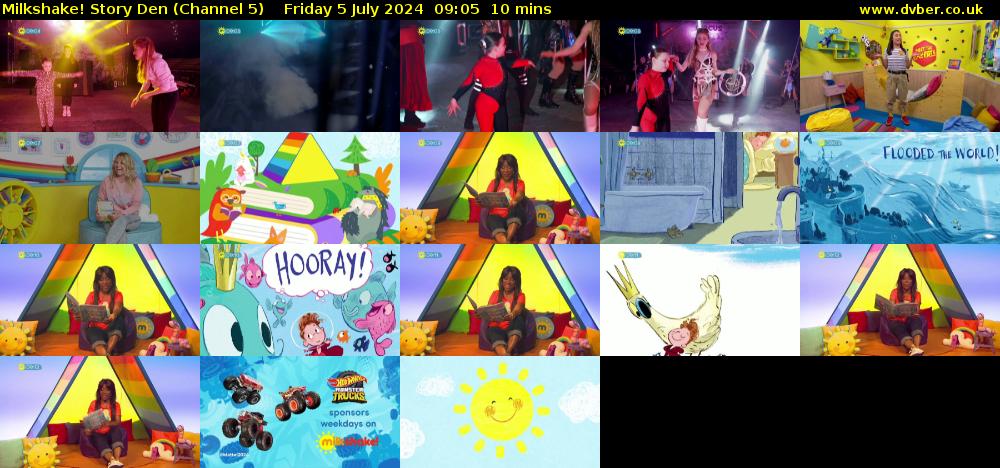 milkshake! Story Den (Channel 5) Friday 5 July 2024 09:05 - 09:15