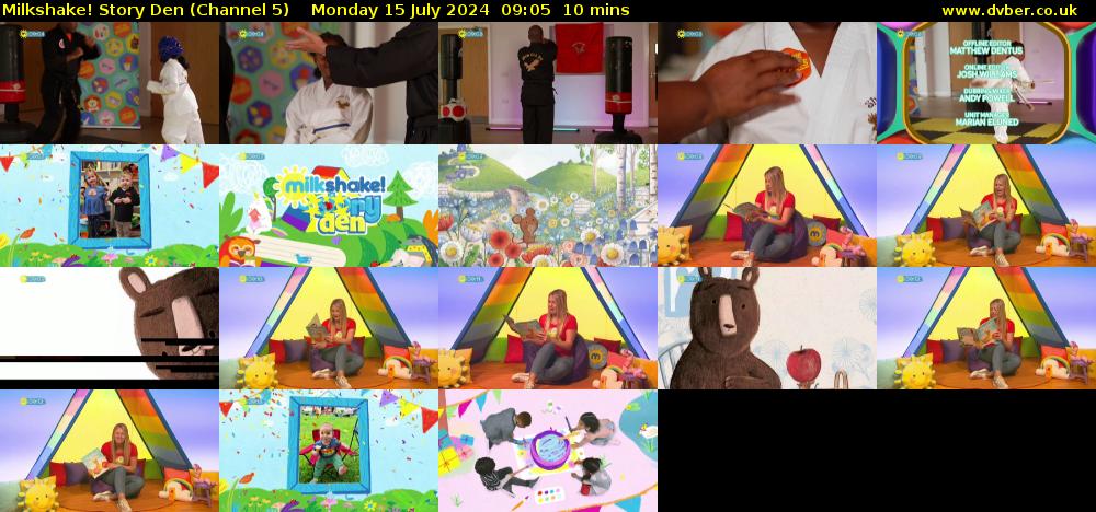 milkshake! Story Den (Channel 5) Monday 15 July 2024 09:05 - 09:15