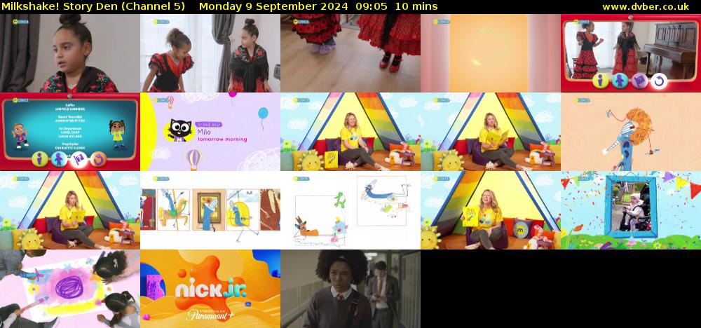 milkshake! Story Den (Channel 5) Monday 9 September 2024 09:05 - 09:15