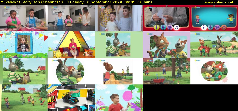 milkshake! Story Den (Channel 5) Tuesday 10 September 2024 09:05 - 09:15