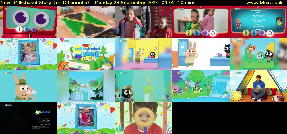 milkshake! Story Den (Channel 5) Monday 23 September 2024 09:05 - 09:15