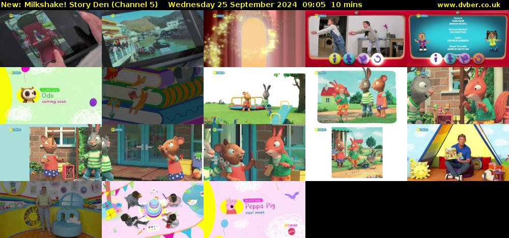 milkshake! Story Den (Channel 5) Wednesday 25 September 2024 09:05 - 09:15
